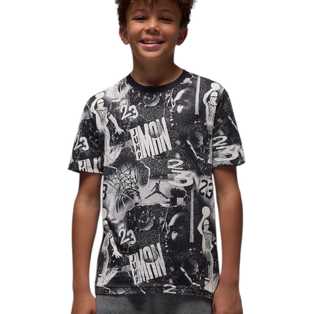 Nike Jordan Big Kids 23 Collage T-Shirt Black Size Large Boys Jumpman Logo Tee